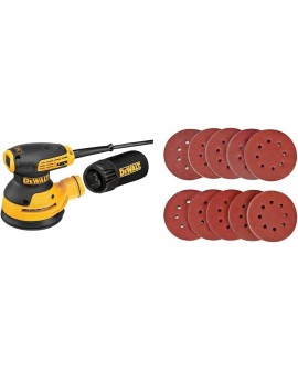 DEWALT - Ponceuse excentrique Ø 125 mm - 280 W à vitesse réglable - de 8,000 à 12,000 Orb / min - DWE6423-QS