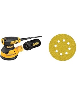 DEWALT - Ponceuse excentrique Ø 125 mm - 280 W à vitesse réglable - de 8,000 à 12,000 Orb / min - DWE6423-QS