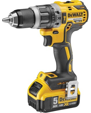 DEWALT - Perceuse visseuse à percussion compact brushless XR 18V - perceuse sans fil avec coffret TSTAK - 2 batteries / chargeur