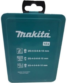 Makita Coffret MAKITA de 18 forets cylindriques pour Bois, Acier et Béton - D-46202