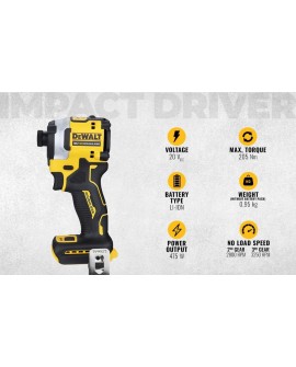 Dewalt - Visseuse à choc XR 18V Brushless (Produit seul) - DCF850N-XJ