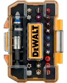 DEWALT Coffret de 32 Embouts de Vissage de 25mm Robustes et Précis - Assortiment de 32 Embouts de Vissage avec Porte-Embout à