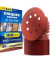 S&R Disques de Ponçage Papier Abrasif à Poncer 125mm Ponceuse Excentrique - 60 Disques à 8 trous