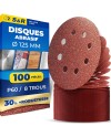 S&R Disques de Ponçage Papier Abrasif à Poncer 125mm Ponceuse Excentrique - 60 Disques à 8 trous