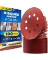 S&R Disques de Ponçage Papier Abrasif à Poncer 125mm Ponceuse Excentrique - 60 Disques à 8 trous