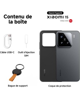 Xiaomi 15 Ultra Smartphone, 16+512GB, Noir, Super téléobjectif Leica 200MP 100mm, Batterie 5410mAh, HyperCharge 90W, HyperAI