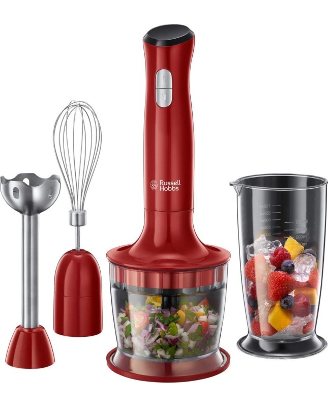 Russell Hobbs Mixeur Plongeant [ 3en1: Blender, hache, fouette, mixe] Desire (Bol doseur 700 ml, pièces amovibles, 2 vitesses,