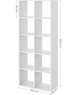 VASAGLE Bibliothèque, Étagère de Rangement 10 Compartiments, Meuble, Cube, pour Salon, Bureau, Chambre, Séparateur de Pièce,