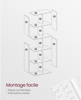 VASAGLE Bibliothèque, Étagère de Rangement 10 Compartiments, Meuble, Cube, pour Salon, Bureau, Chambre, Séparateur de Pièce,