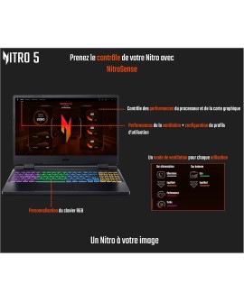 Acer Nitro V 15 ANV15-51-98ST, Ordinateur Portable Gaming 15.6'' Full HD IPS 165Hz, (Intel Core i9-13900H, NVIDIA GeForce RTX