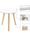 SONGMICS Table Basse Ronde, Table de Salon Moderne Minimaliste, Lot de 2, Table d'Appoint, avec Pieds en Bois de Pin, Style