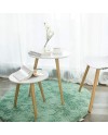 SONGMICS Table Basse Ronde, Table de Salon Moderne Minimaliste, Lot de 2, Table d'Appoint, avec Pieds en Bois de Pin, Style