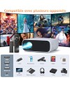 Mini projecteur, WiFi Double Bande et Bluetooth 5.2, Full HD 1080P Videoprojecteur, 18000 lumens, Support 4K, Compatible avec