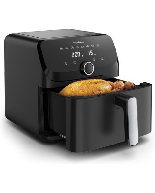 Moulinex Easy Fry XL Surface & Pizza 4L, Air fryer, Très grande surface de cuisson, Compact, Fenêtre de visualisation, Noir,