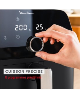 Moulinex Easy Fry XL Surface & Pizza 4L, Air fryer, Très grande surface de cuisson, Compact, Fenêtre de visualisation, Noir,