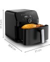 Moulinex Easy Fry XL Surface & Pizza 4L, Air fryer, Très grande surface de cuisson, Compact, Fenêtre de visualisation, Noir,