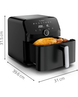 Moulinex Easy Fry XL Surface & Pizza 4L, Air fryer, Très grande surface de cuisson, Compact, Fenêtre de visualisation, Noir,