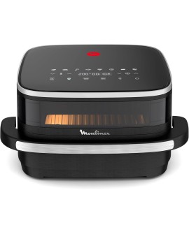 Moulinex Easy Fry XL Surface & Pizza 4L, Air fryer, Très grande surface de cuisson, Compact, Fenêtre de visualisation, Noir,