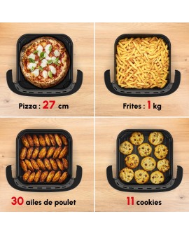 Moulinex Easy Fry XL Surface & Pizza 4L, Air fryer, Très grande surface de cuisson, Compact, Fenêtre de visualisation, Noir,