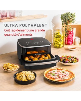 Moulinex Easy Fry XL Surface & Pizza 4L, Air fryer, Très grande surface de cuisson, Compact, Fenêtre de visualisation, Noir,