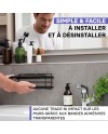 KINCMAX Etagère de Rangement de Douche Lot de 2 - Panier Salle de Bain sans Perçage - Étagère Murale Noire de Rangement pour