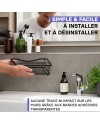 KINCMAX Etagère de Rangement de Douche Lot de 2 - Panier Salle de Bain sans Perçage - Étagère Murale Noire de Rangement pour