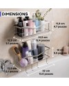 KINCMAX Etagère de Rangement de Douche Lot de 2 - Panier Salle de Bain sans Perçage - Étagère Murale Noire de Rangement pour