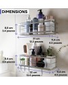 KINCMAX Etagère de Rangement de Douche Lot de 2 - Panier Salle de Bain sans Perçage - Étagère Murale Noire de Rangement pour