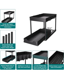 DEKAVA Lot de 2 Rangement sous Évier - Organisateur sous Evier Tiroir Coulissant à Extraction - Rangement Et Organisation De