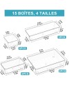 Radikor Lot de 31 Organisateurs de Tiroir, Rangement Tiroir en Plastique Transparent, Bacs de rangement avec 4 Tailles pour