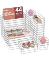 Radikor Lot de 31 Organisateurs de Tiroir, Rangement Tiroir en Plastique Transparent, Bacs de rangement avec 4 Tailles pour