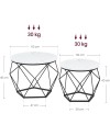 VASAGLE Table Basse Ronde, Lot de 2, Table d’Appoint, Bout de Canapé, Style Moderne, Plateau Amovible, Cadre en Acier, pour