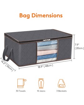 Lifewit Lot de 3 Sac de Rangement Vetement 35L, Boîte de Rangement sous lit Pliable, Housse Rangement Couette Organisateur de