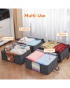 Lifewit Lot de 3 Sac de Rangement Vetement 35L, Boîte de Rangement sous lit Pliable, Housse Rangement Couette Organisateur de