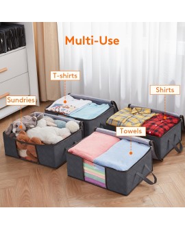 Lifewit Lot de 3 Sac de Rangement Vetement 35L, Boîte de Rangement sous lit Pliable, Housse Rangement Couette Organisateur de