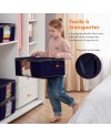 Lifewit Lot de 3 Sac de Rangement Vetement 35L, Boîte de Rangement sous lit Pliable, Housse Rangement Couette Organisateur de