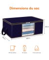 Lifewit Lot de 3 Sac de Rangement Vetement 35L, Boîte de Rangement sous lit Pliable, Housse Rangement Couette Organisateur de