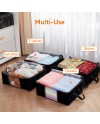 Lifewit Lot de 3 Sac de Rangement Vetement 35L, Boîte de Rangement sous lit Pliable, Housse Rangement Couette Organisateur de