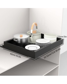 YheenLf Tiroir Coulissant Cuisine, Largeur Réglable Organisateur Placard (32-52cm), Rangement et Organisation des Armoires,