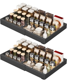 YheenLf Tiroir Coulissant Cuisine, Largeur Réglable Organisateur Placard (32-52cm), Rangement et Organisation des Armoires,