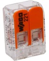 Kopp 33346415 WAGO Lot de 5 bornes à 2 Prises avec Levier pour Fils Flexibles Transparent/Orange 1,5-2,5 mm 2 pièces