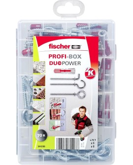 fischer - Masterbox de 80 chevilles bi-matière et multi-matériaux DUOPOWER avec 80 vis / 50 DUOPOWER 6x30, 30 DUOPOWER 8x40, 50