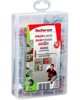 fischer - Masterbox de 80 chevilles bi-matière et multi-matériaux DUOPOWER avec 80 vis / 50 DUOPOWER 6x30, 30 DUOPOWER 8x40, 50