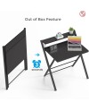 GreenForest Petit Bureau Pliant 70cm, Table Pliable Gaming avec à 2 Niveaux Rangement, Mini Bureau d'Ordinateur PC Portable pour