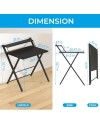 GreenForest Petit Bureau Pliant 70cm, Table Pliable Gaming avec à 2 Niveaux Rangement, Mini Bureau d'Ordinateur PC Portable pour