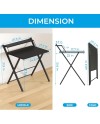 GreenForest Petit Bureau Pliant 70cm, Table Pliable Gaming avec à 2 Niveaux Rangement, Mini Bureau d'Ordinateur PC Portable pour