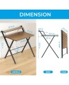 GreenForest Petit Bureau Pliant 70cm, Table Pliable Gaming avec à 2 Niveaux Rangement, Mini Bureau d'Ordinateur PC Portable pour
