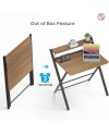 GreenForest Petit Bureau Pliant 70cm, Table Pliable Gaming avec à 2 Niveaux Rangement, Mini Bureau d'Ordinateur PC Portable pour