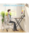 GreenForest Petit Bureau Pliant 70cm, Table Pliable Gaming avec à 2 Niveaux Rangement, Mini Bureau d'Ordinateur PC Portable pour