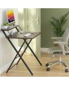GreenForest Petit Bureau Pliant 70cm, Table Pliable Gaming avec à 2 Niveaux Rangement, Mini Bureau d'Ordinateur PC Portable pour